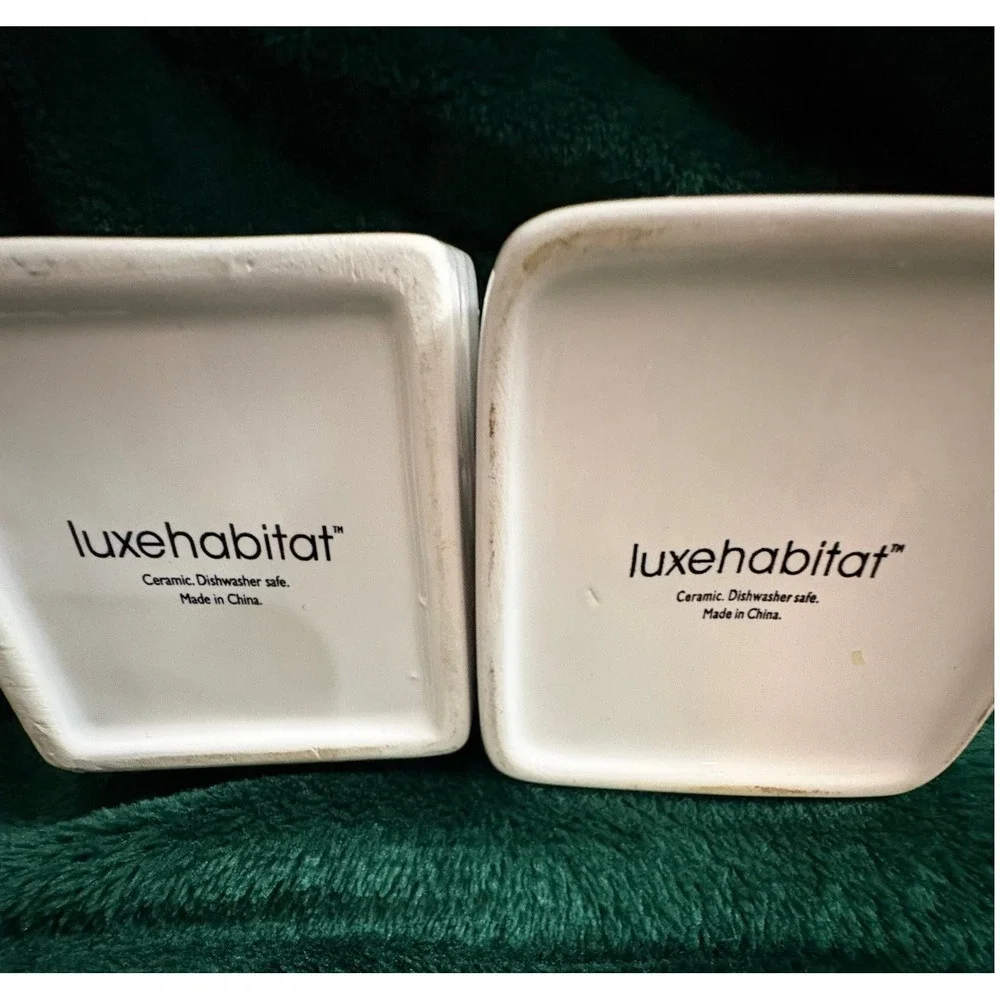 Luxehabitat Ceramic Cream and Sugar Set White Milk Carton Farmhouse Style